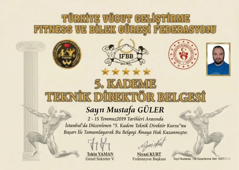 5. Kademe Teknik Direktör Belgesi - Mustafa Güler